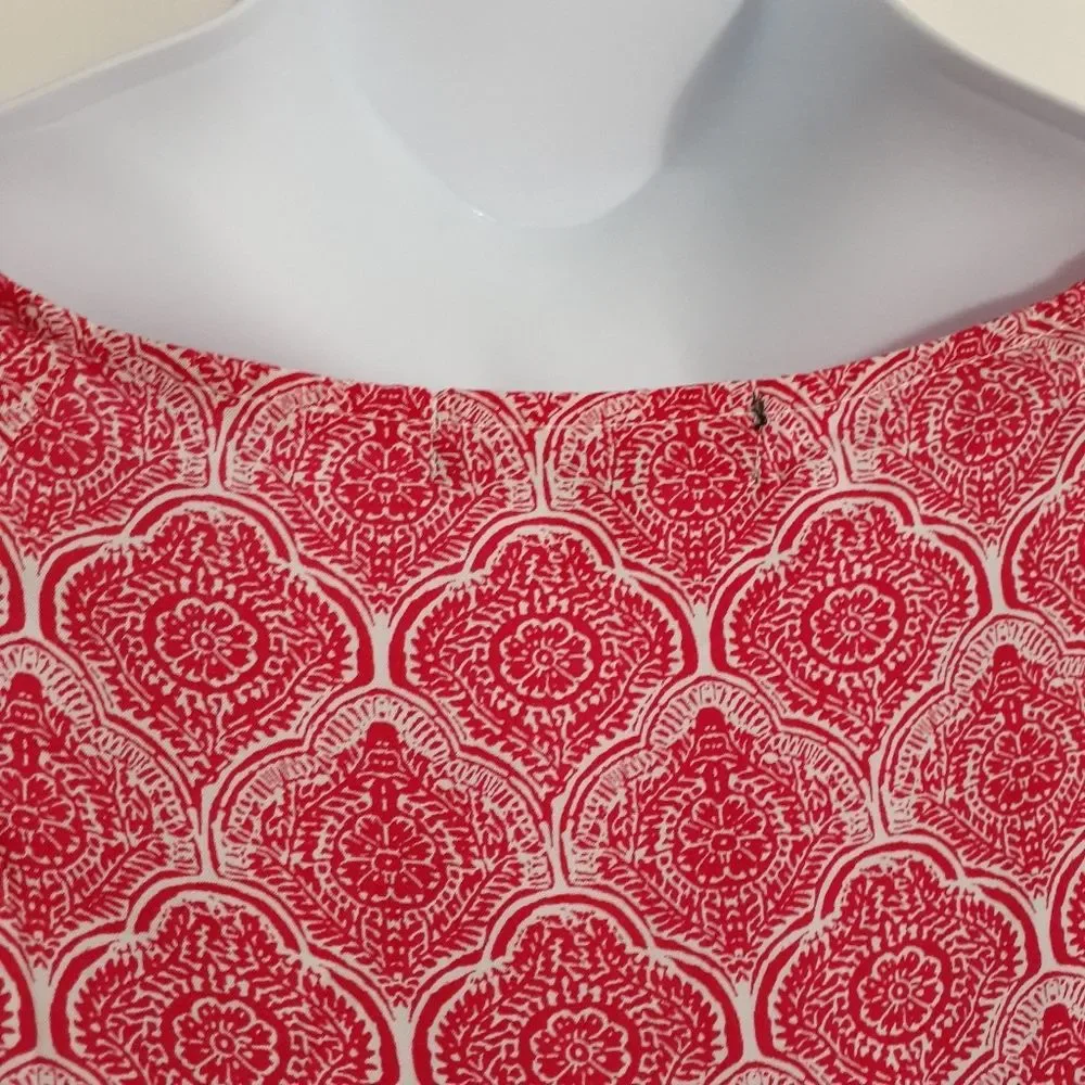 Ellos Red Floral Lightweight Dress 10 or 12 NWT - Picture 7 of 10